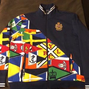 NWT Ralph Lauren Polo ZipUp Flag Sweater Jacket XL